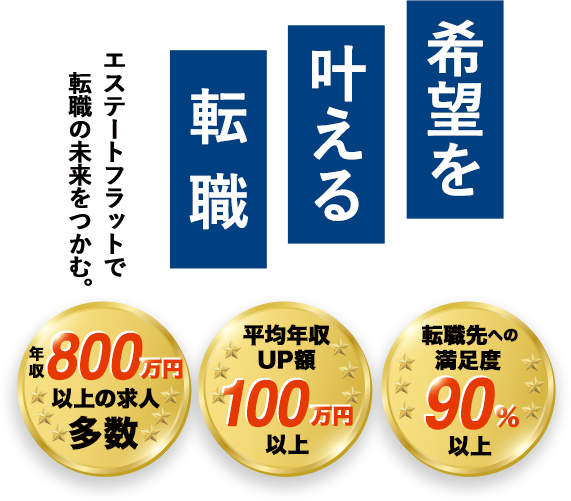 希望を叶える転職 エステートフラットで転職の未来をつかむ。